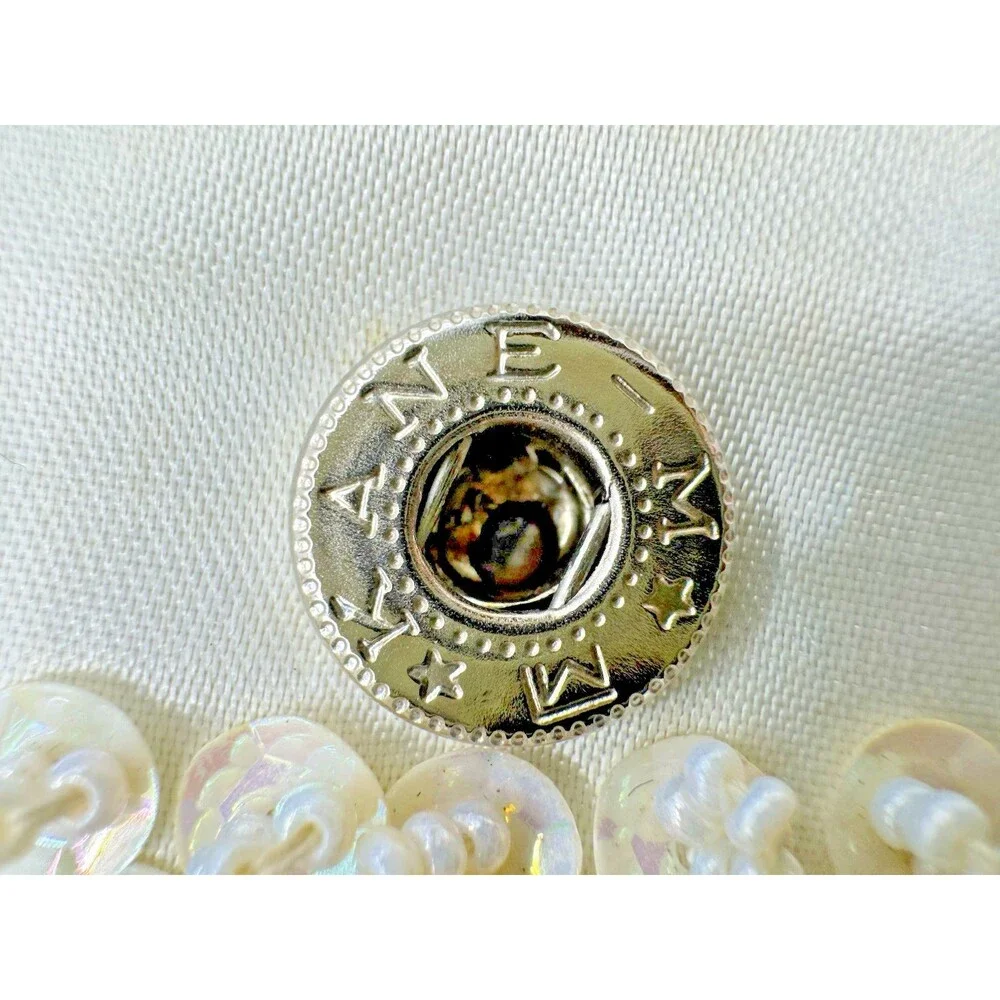 Vintage LA REGALE LTD. BEADED EVENING BAG Cream & White COLOR CLUTCH Hand Made